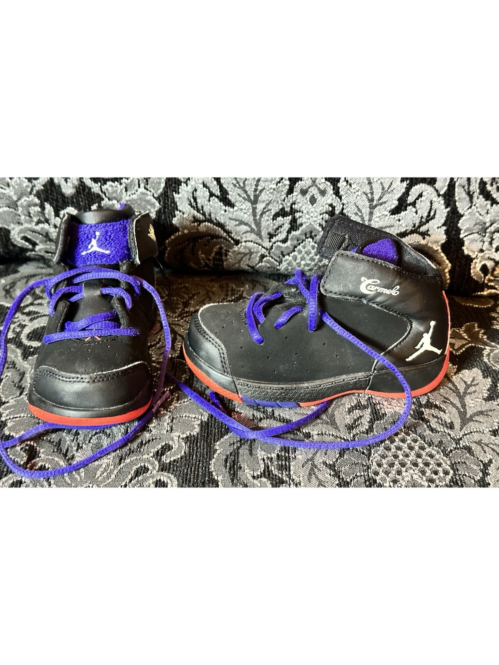 Baby Toddler Shoes Jordan Carmelos Raptor Melo Concord Black Purple Red 7C Great